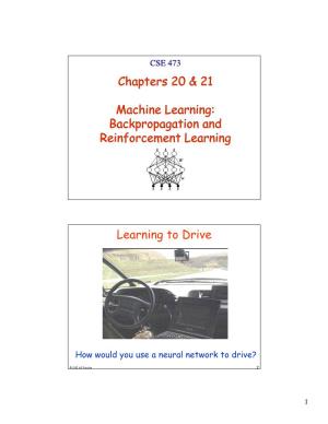 Backpropagation and Reinforcement Learning Chapters 20 & 21