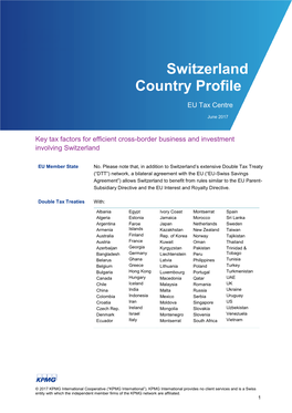 Country Profile Switzerland