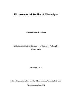 Ultrastructural Studies of Microalgae