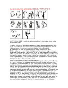 Dancing Skeleton Marionette Assembly Instructions