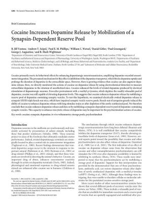 Cocaine Increases Dopamine Release by Mobilization of a Synapsin-Dependent Reserve Pool