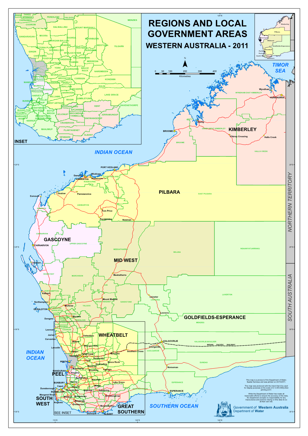 Regions and Local Government Areas Western Australia