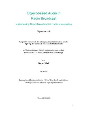 Implementing Object-Based Audio in Radio Broadcasting
