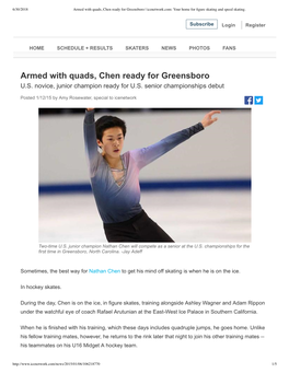 Armed with Quads, Chen Ready for Greensboro | Icenetwork.Com: Your Home for ﬁgure Skating and Speed Skating