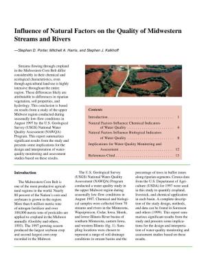 Influence of Natural Factors on the Quality of Midwestern Streams and Rivers