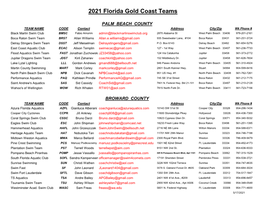 2021 Florida Gold Coast Teams