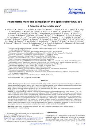 Photometric Multi-Site Campaign on the Open Cluster NGC 884*
