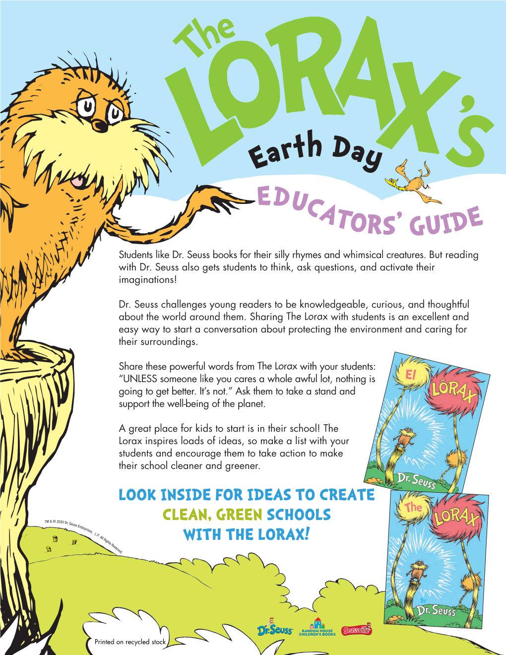 The Lorax's 50Th Anniversary Earth Day Educator Guide