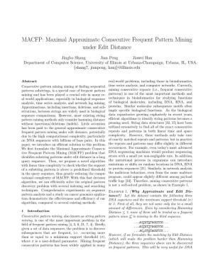 MACFP: Maximal Approximate Consecutive Frequent Pattern Mining Under Edit Distance