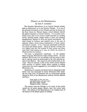 History on the Mississinewa by Ross F