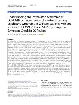 Understanding the Psychiatric Symptoms of COVID-19