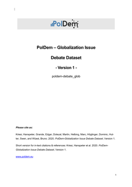 Globalization Issue Debate Dataset, Version 1