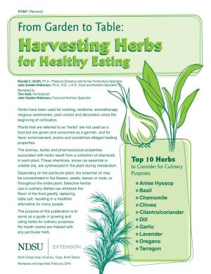 From Garden to Table: Harvestingharvesting Herbsherbs Forfor Healthyhealthy Eatingeating