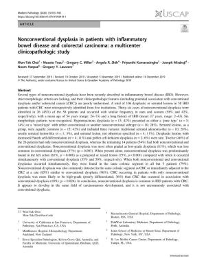 Nonconventional Dysplasia in Patients with Inflammatory Bowel Disease