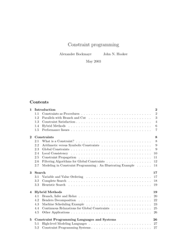 Constraint Programming