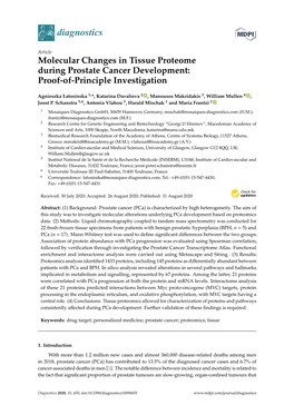 Molecular Changes in Tissue Proteome During Prostate Cancer Development: Proof-Of-Principle Investigation