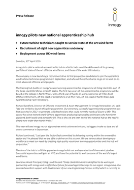 Innogy Pilots New National Apprenticeship Hub