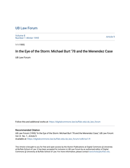 In the Eye of the Storm: Michael Burt '78 and the Menendez Case