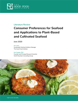 Consumer Preferences for Seafood and Applications to Plant-Based and Cultivated Seafood
