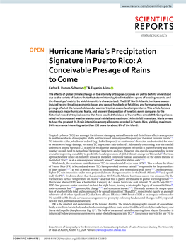 Hurricane María's Precipitation Signature in Puerto Rico: A