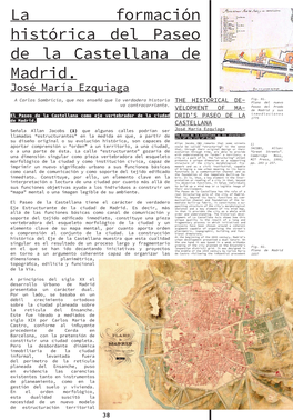 La Formación Histórica Del Paseo De La Castellana De Madrid. José María Ezquiaga