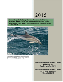 2015 Annual Report of a Comprehensive Assessment of Marine Mammal, Marine Turtle, and Seabird Abundance and Spatial Distribution
