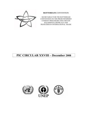 PIC CIRCULAR XXVIII – December 2008