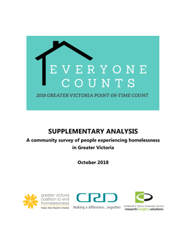 2018 Greater Victoria Point-In-Time Count Supplementary Analysis