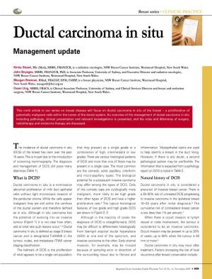 Ductal Carcinoma in Situ Management Update