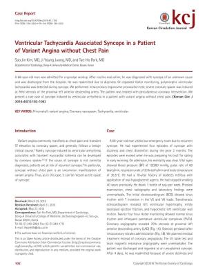 Ventricular Tachycardia Associated Syncope in a Patient of Variant