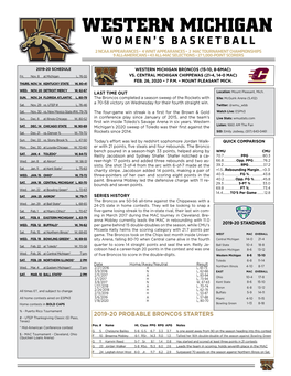 Western Michigan Women's Basketball