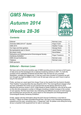 GMS News Autumn 2014 Weeks 28-36