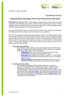 Enjoy the Ease of European Train Travel This Summer with Eurail