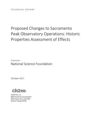 Proposed Changes to Sacramento Peak Observatory Operations: Historic Properties Assessment of Effects