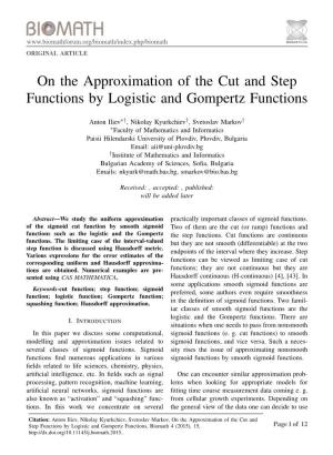 On the Approximation of the Cut and Step Functions by Logistic and Gompertz Functions