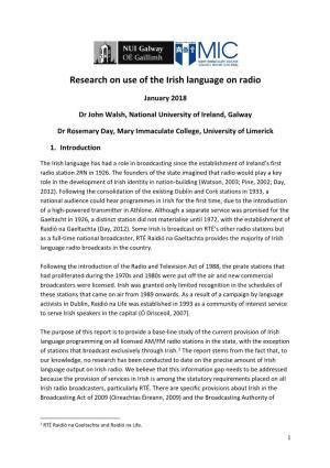 Research on Use of the Irish Language on Radio