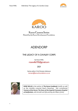 Adendorp: the Legacy of a Cavalry Corps