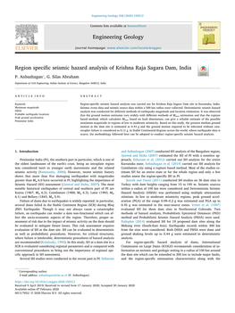 Region Specific Seismic Hazard Analysis of Krishna Raja Sagara Dam, India T ⁎ P