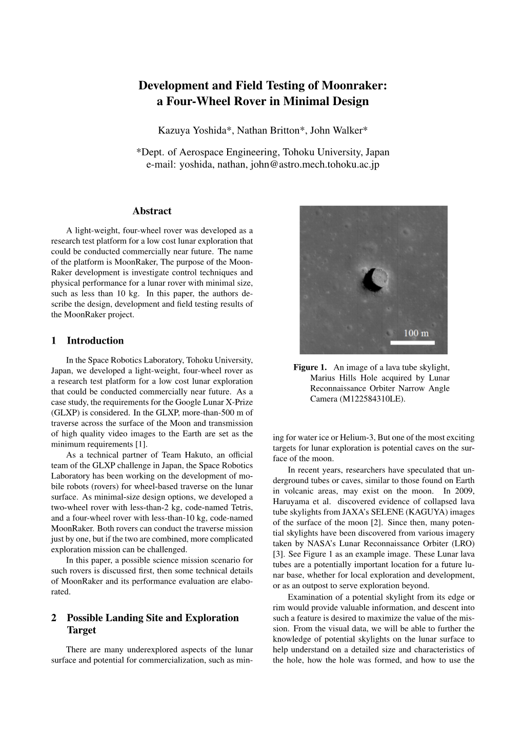 Development and Field Testing of Moonraker: a Four-Wheel Rover in Minimal Design