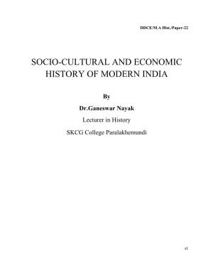 Paper 22 SOCIO-CULTURAL and ECONOMIC HISTORY OF
