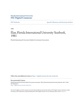 Élan, Florida International University Yearbook, 1981 Florida International University, Student Government Association