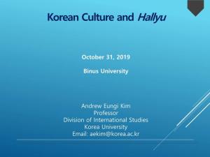 Korean Culture and Hallyu