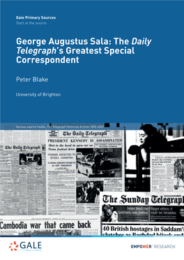 George Augustus Sala: the Daily Telegraph's Greatest Special