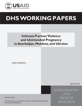 Intimate Partner Violence and Unintended Pregnancy in Azerbaijan, Moldova, and Ukraine