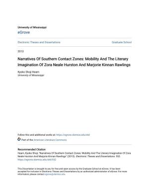 Mobility and the Literary Imagination of Zora Neale Hurston and Marjorie Kinnan Rawlings