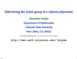 Determining the Galois Group of a Rational Polynomial