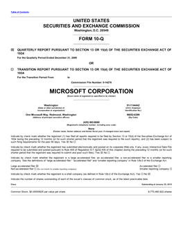 MICROSOFT CORPORATION (Exact Name of Registrant As Specified in Its Charter)