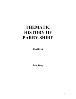 Thematic History of Parry Shire