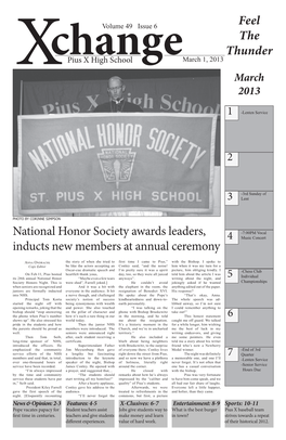 Feel the Thunder National Honor Society Awards Leaders, Inducts