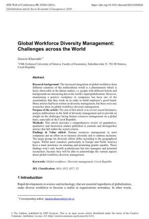 Global Workforce Diversity Management: Challenges Across the World